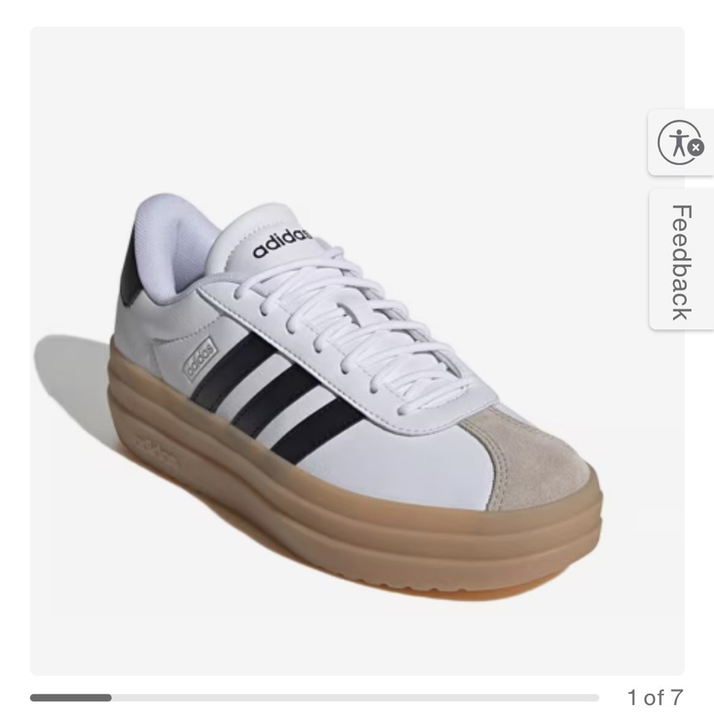 ADIDAS VL Court Sneakers  White Platform Sneaker size 7 Women’s